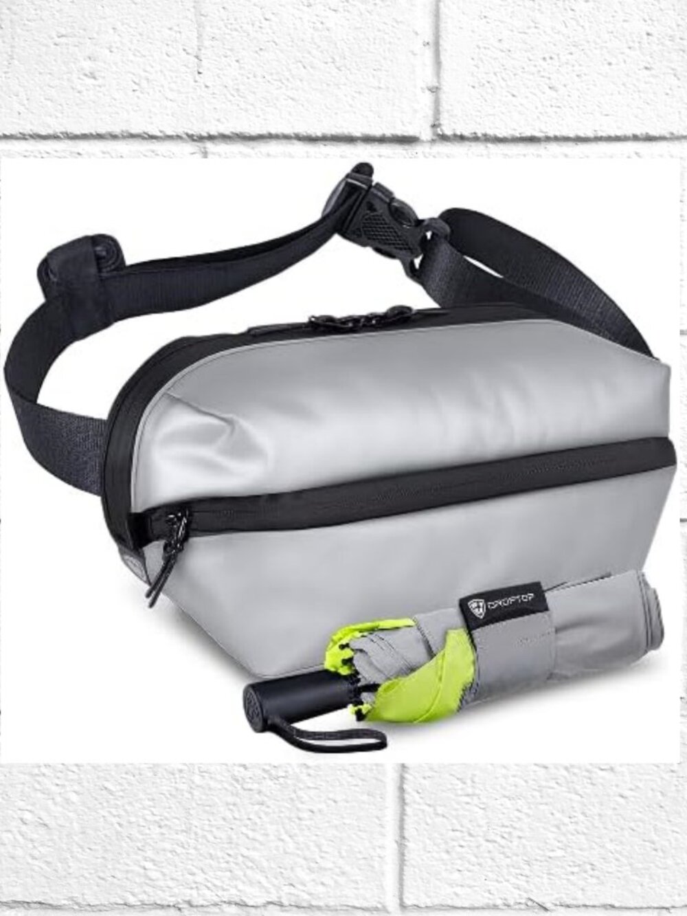 NWT! Droptop Reflective 5L Shoulder/Crossbody/Waist Bag w/Wet Pocket & Umbrella